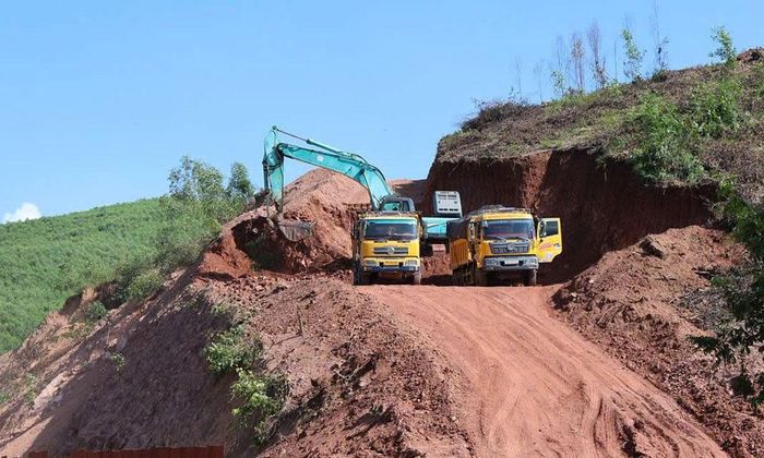 Khu vực thi công dự án tại thôn Biểng, xã An Lạc.