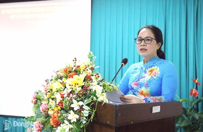 Giám đốc Sở Y tế Đỗ Thị Nguyên phát biểu tại hội nghị. Ảnh: Hai Hiếu