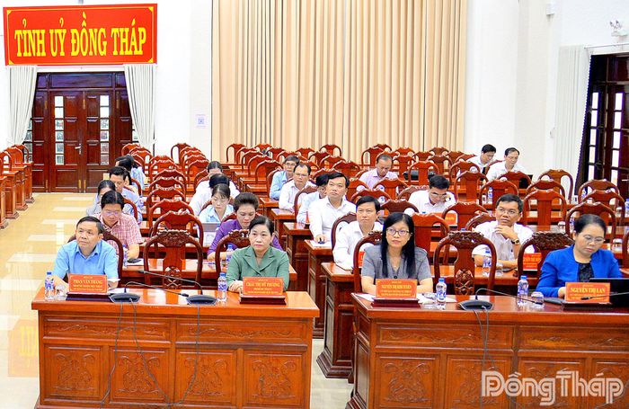 Đại biểu tham dự tại điểm cầu tỉnh Đồng Tháp.