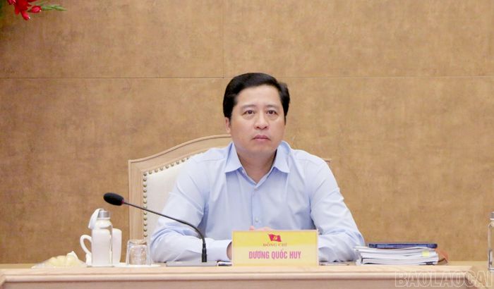 Đồng chí Dương Quốc Huy - Ủy viên Ban Chấp hành Trung ương Đảng, Bí thư Tỉnh ủy chủ trì tại điểm cầu tỉnh Lào Cai.