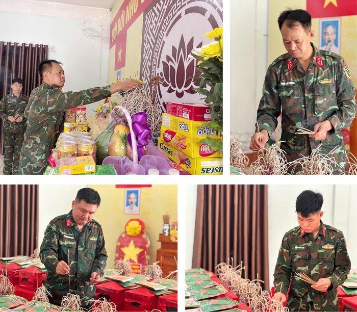 Những nén tâm nhang được dâng lên hằng ngày là sự tri ân của cán bộ, chiến sĩ Đội Tìm kiếm, quy tập hài cốt liệt sĩ (lâm thời) đối với những người đã anh dũng hy sinh vì Tổ quốc.