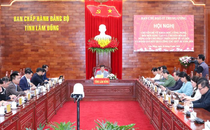 Quang cảnh hội nghị tại điểm cầu Lâm Đồng