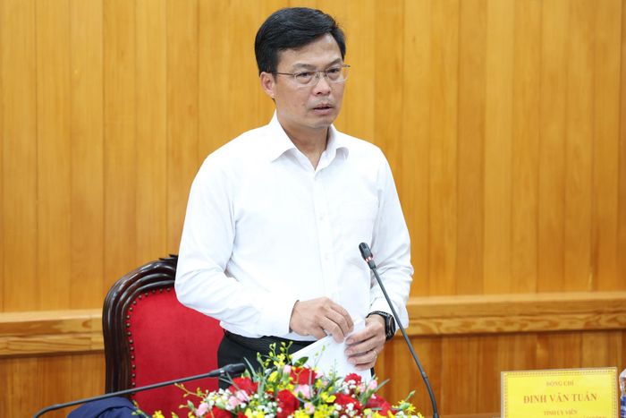 Tỉnh ủy viên, Phó Chủ tịch UBND tỉnh Đinh Văn Tuấn phát biểu kết luận cuộc họp