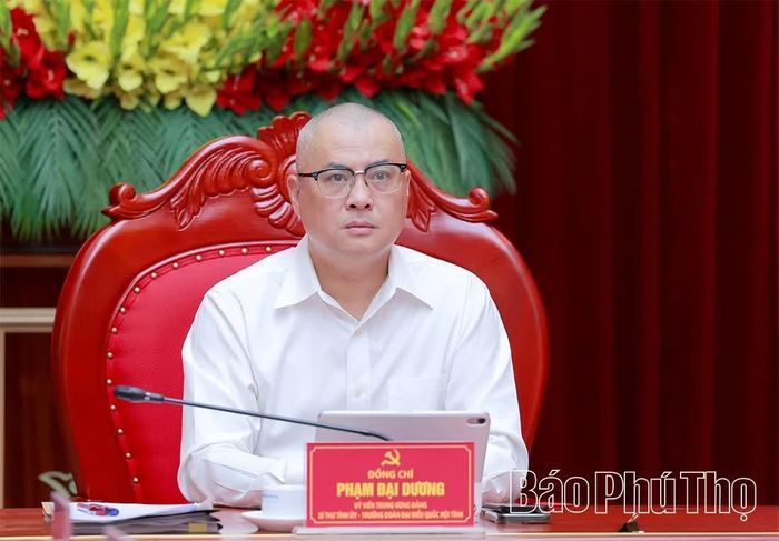 Đồng chí Bí thư Tỉnh ủy Phạm Đại Dương chủ trì hội nghị tại điểm cầu tỉnh Phú Thọ.