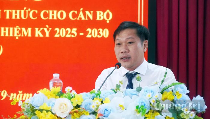 Đại diện học viên phát biểu tại buổi lễ - Ảnh: N.M