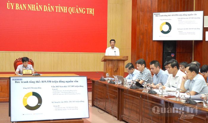 Đại diện lãnh đạo Sở Nông nghiệp và Môi trường báo cáo tình hình thực hiện các Chương trình mục tiêu quốc gia - Ảnh: C.H