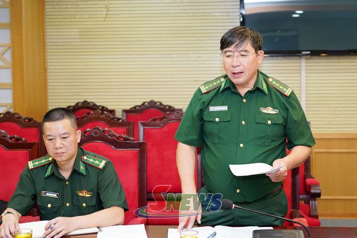 Ban Chỉ huy Bộ đội Biên phòng tỉnh phát biểu tại cuộc làm việc.