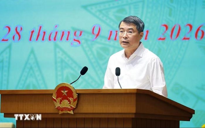 Thủ tướng Lê Minh Hưng, Trưởng Ban Chỉ đạo 57 Trung ương phát biểu tại Phiên họp. Ảnh: TTXVN