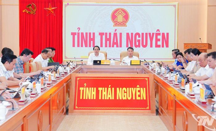 Quang cảnh Hội nghị tại điểm cầu trực tuyến tỉnh Thái Nguyên.