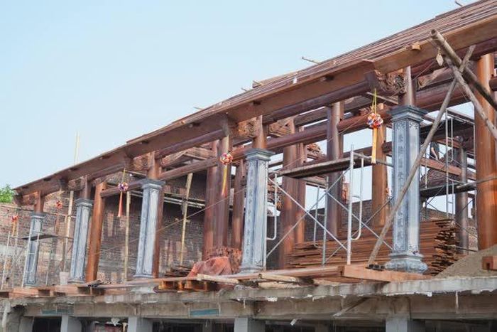 Thượng lương, an vị long cốt ngôi Tam bảo chùa An Lạc