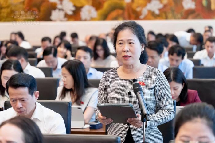 Đại biểu Tô Ái Vang (đoàn Cần Thơ) phát biểu. Ảnh: Quochoi.vn