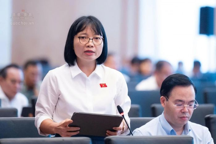 Đại biểu Nguyễn Thị Việt Nga (đoàn Hải Phòng) phát biểu.
