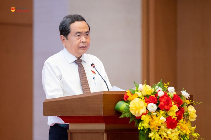 Chủ tịch Quốc hội Trần Thanh Mẫn phát biểu khai mạc hội nghị. Ảnh: Phạm Thắng