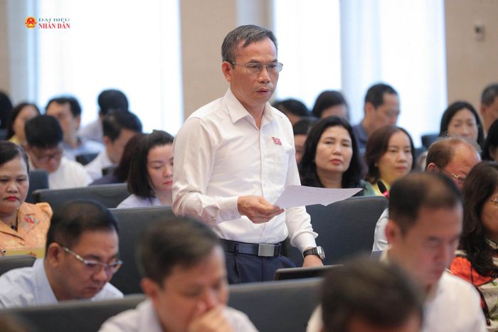 ĐBQH hoạt động chuyên trách tại Ủy ban Pháp luật và Tư pháp Đồng Ngọc Ba phát biểu. Ảnh: Hồ Long