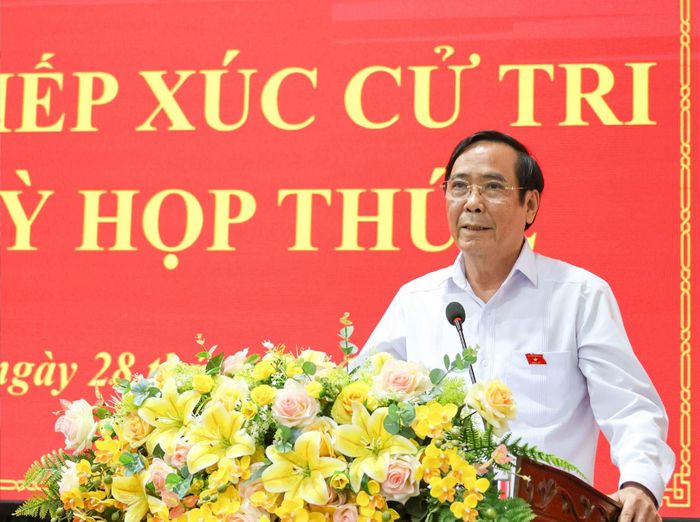 ĐBQH Nguyễn Thanh Bình, Chủ tịch Hội Người cao tuổi Việt Nam phát biểu tại hội nghị. Ảnh: Bích Thủy