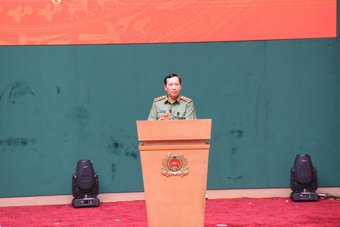Ủy viên Ban chấp hành Trung ương Đảng, Thứ trưởng Bộ Công an, Thượng tướng Lê Văn Tuyến phát biểu kết luận Hội nghị