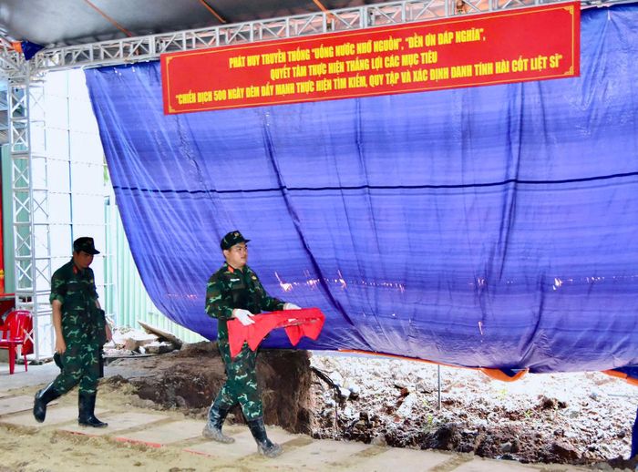 Ngày 28/9, lực lượng làm nhiệm vụ đã phát hiện, quy tập thêm 1 bộ hài cốt liệt sĩ