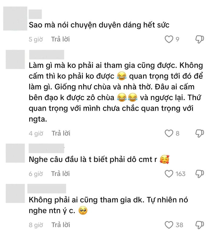 Bình luận của một số CĐM không đồng tình với ý kiến của nữ MC.