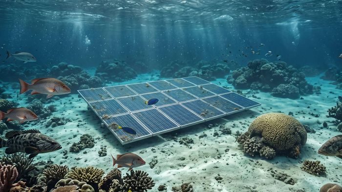 Các nhà khoa học Trung Quốc thành công sản xuất điện mặt trời ở độ sâu 10 m dưới biển. (Ảnh minh hoạ)