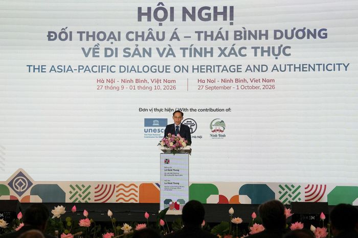 Bộ trưởng Bộ Ngoại giao Lê Hoài Trung phát biểu khai mạc hội nghị. Ảnh: Hoàng Linh