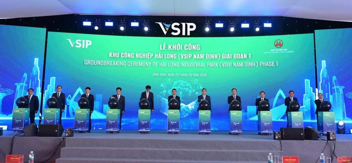 Khu công nghiệp Hải Long (VSIP Nam Định) được khởi công đầu năm 2026 tại khu vực ven biển tỉnh Ninh Bình. Ảnh: Nam Dương.