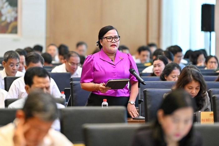 Đại biểu Nguyễn Thị Sửu phát biểu