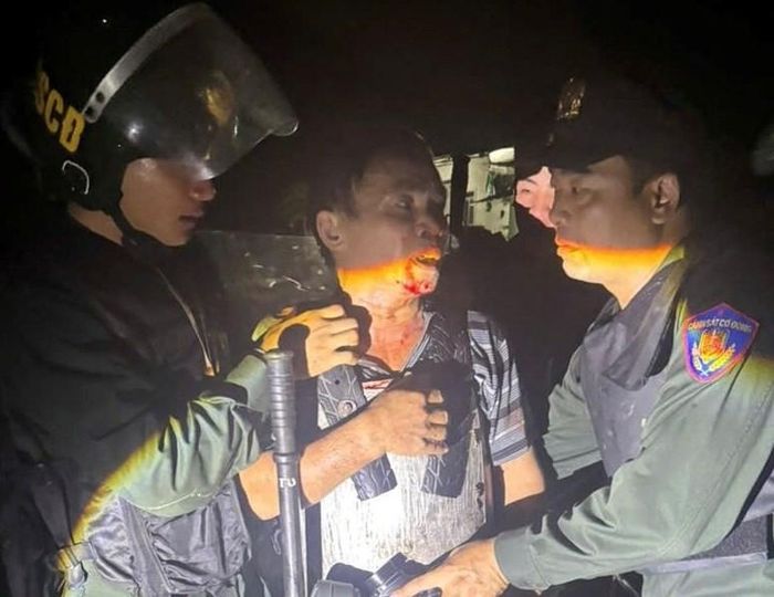 Lực lượng chức năng khống chế, bắt giữ đối tượng Hoàng Hữu Lai