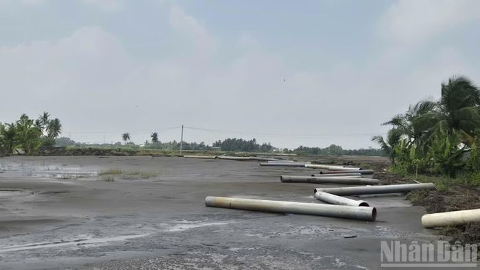 Nhà thầu đang thi công khu tái định cư đường Vành đai 4 đoạn qua tỉnh Tây Ninh. (Ảnh: THANH PHONG)