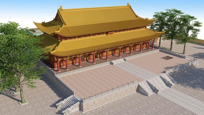 Phối cảnh không gian Điện Kính Thiên. (Ảnh: Ban Tổ chức cung cấp)