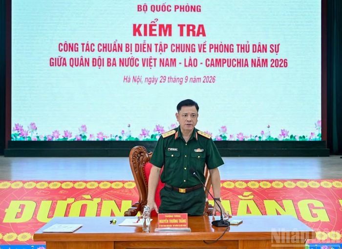 Thượng tướng Nguyễn Trường Thắng kết luận cuộc kiểm tra.