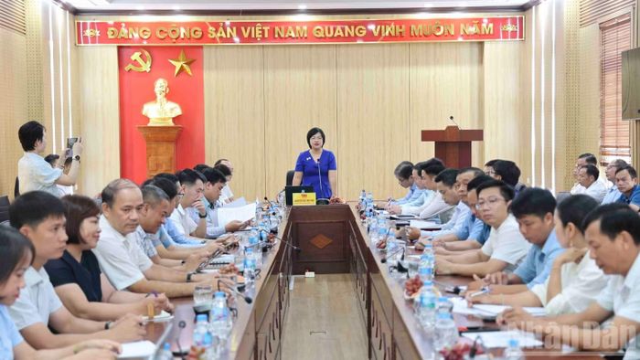 Quang cảnh chương trình học tập, trao đổi kinh nghiệm xây dựng mô hình “Thôn số” tại xã Bát Xát, tỉnh Lào Cai. (Ảnh: CÔNG HẢI)