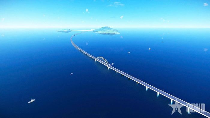 Phối cảnh cầu vượt biển ra đảo Hòn Khoai.
