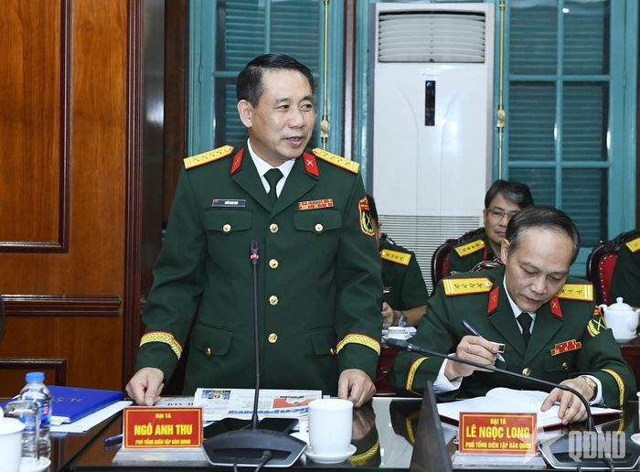 Đại tá Ngô Anh Thu phát biểu.