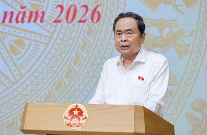  Chủ tịch Quốc hội Trần Thanh Mẫn phát biểu tại hội nghị. Ảnh: VIẾT CHUNG 