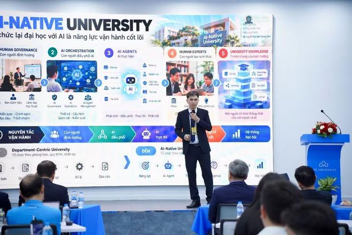 TS Nguyễn Đăng Trị chia sẻ bài tham luận tại sự kiện.Ảnh: NTCC.