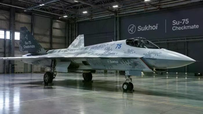 Hình ảnh đồ họa tiêm kích Su-75 Checkmate của Nga.