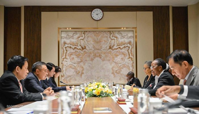 Đồng chí Ana Comoana khẳng định, Đảng FRELIMO luôn trân trọng quan hệ hữu nghị, đoàn kết, gắn bó giữa hai Đảng. (Ảnh: Nguyễn Hồng)