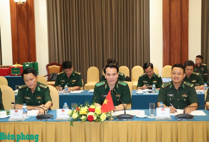 Trung tướng Vũ Trung Kiên, Ủy viên Ban Chấp hành Trung ương Đảng, Ủy viên Quân ủy Trung ương, Tư lệnh Bộ đội Biên phòng Việt Nam phát biểu tại hội đàm. Ảnh: Ngọc Lâm