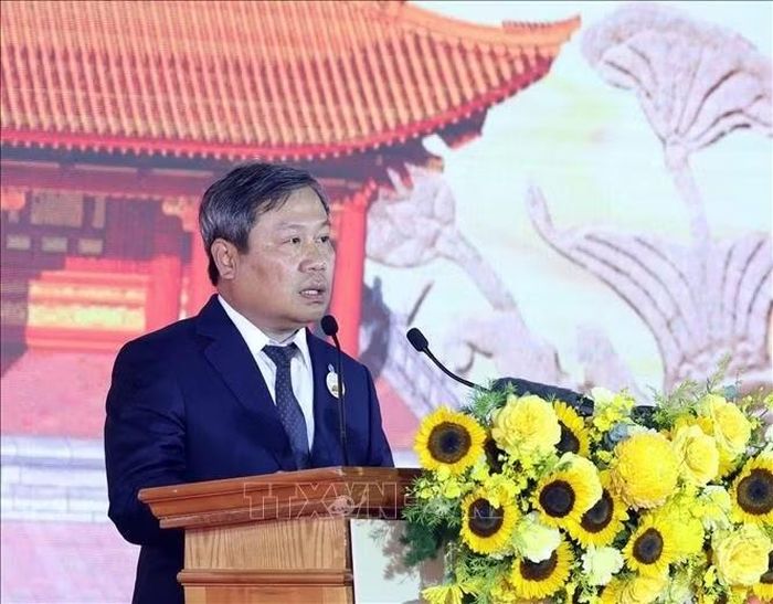 Ông Vũ Đại Thắng, Uỷ viên Trung ương Đảng, Chủ tịch UBND thành phố Hà Nội, phát biểu. Ảnh: TTXVN