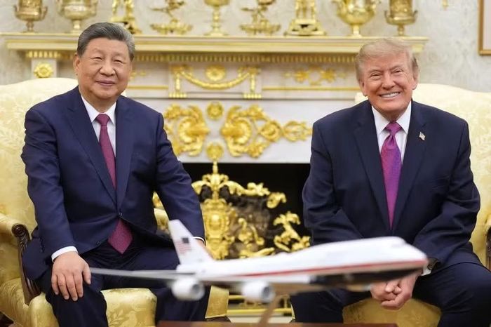 Tổng thống Mỹ Donald Trump gặp Chủ tịch Trung Quốc Tập Cận Bình tại Nhà Trắng. (Ảnh: AP)