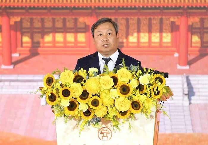 Chủ tịch UBND TP Hà Nội Vũ Đại Thắng phát biểu tại lễ khởi công.