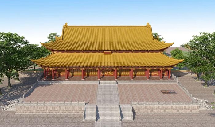 Ảnh đồ họa phục dựng Điện Kính Thiên.
