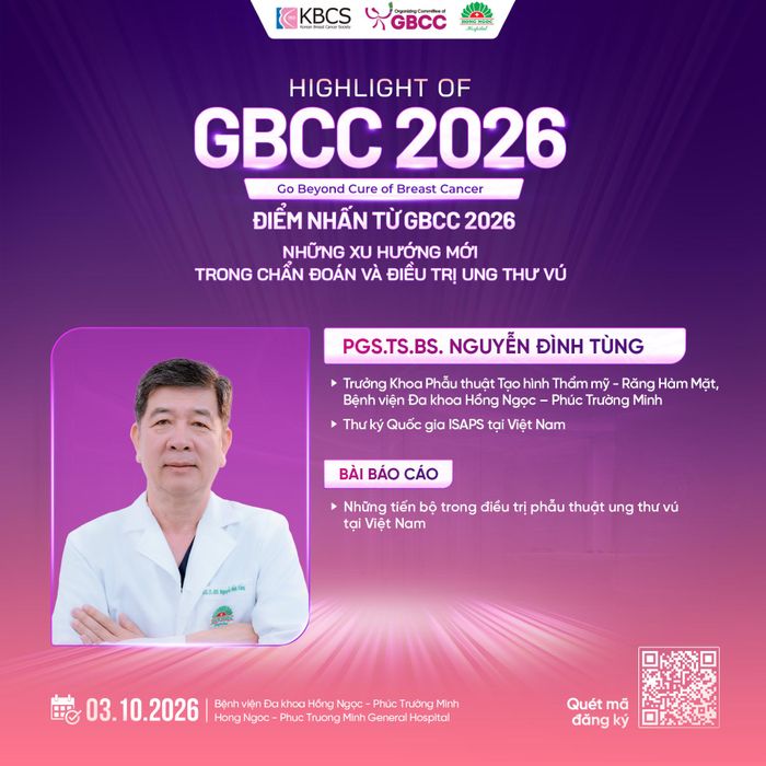 PGS.TS.BS Nguyễn Đình Tùng sẽ trình bày báo cáo “Những tiến bộ trong điều trị Phẫu thuật Ung thư Vú tại Việt Nam”