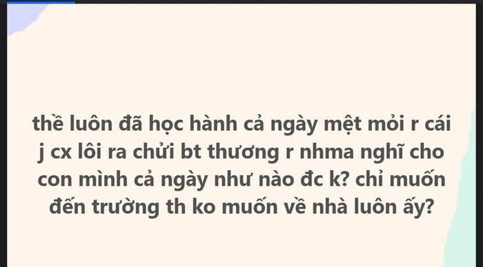 Một tài khoản ẩn danh chia sẻ cảm xúc tiêu cực về cha mẹ. Ảnh: chụp màn hình