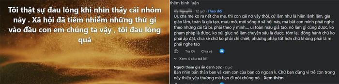 Phụ huynh chia sẻ trong nhóm. Ảnh: chụp màn hình