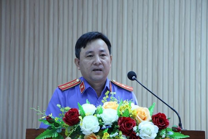  Đồng chí Nguyễn Công Hải - Trưởng phòng 2 VKSND TP Đà Nẵng phát biểu tại toạ đàm.
