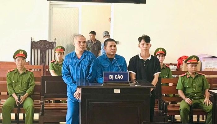  Các bị cáo tại phiên tòa xét xử.