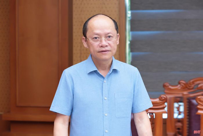 Đồng chí Nguyễn Hồng Lĩnh – Phó Bí thư Thường trực Tỉnh ủy, Chủ tịch HĐND tỉnh phát biểu tại cuộc họp.