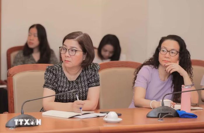 Lãnh đạo, cán bộ phụ trách tài chính và kế toán của các đơn vị thuộc Thông tấn xã tham dự buổi tập huấn. (Ảnh: Phan Phương/TTXVN)