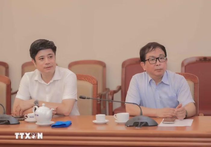 Sự kiện nhằm triển khai thực hiện Nghị quyết 57-NQ/TW của Bộ Chính trị, trang bị nghiệp vụ quản lý tài chính và nghiệm thu cho lãnh đạo, cán bộ phụ trách tài chính và kế toán của các đơn vị thuộc TTXVN. (Ảnh: Phan Phương/TTXVN)